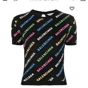 SOLD! Balenciaga logo print knit top